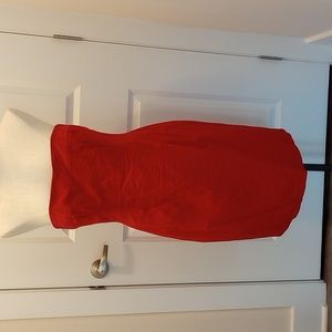 Vintage Red Strapless Midi Dress